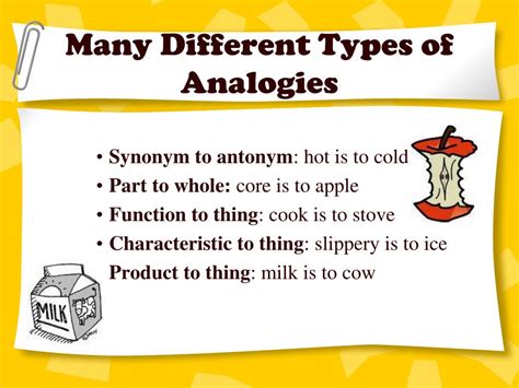 What are the different types of analogy
