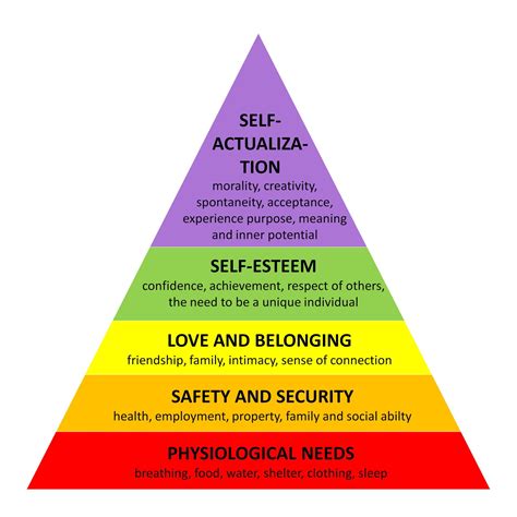 What are the five levels of Maslow s hierarchy