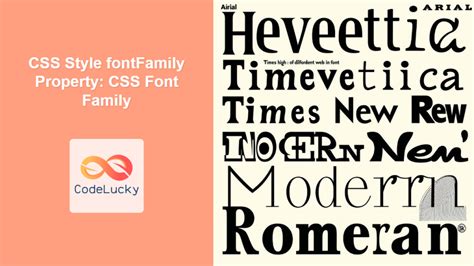 What are the font families in CSS