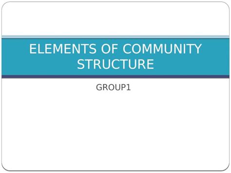 What are the four elements of community