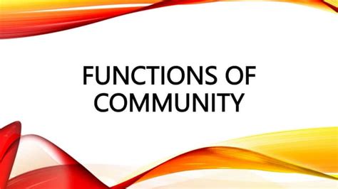 What are the functions of a community
