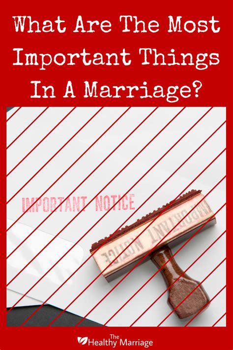 What are the important things in a marriage