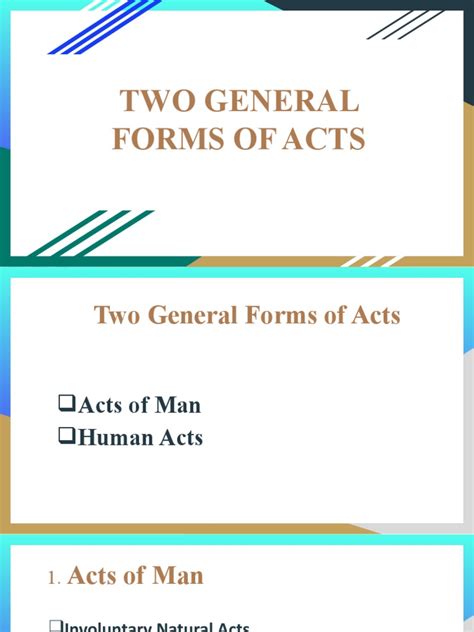 What are the two general forms of acts