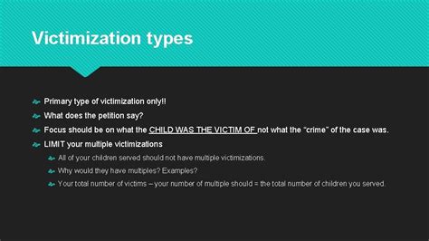 What are the types of victimization