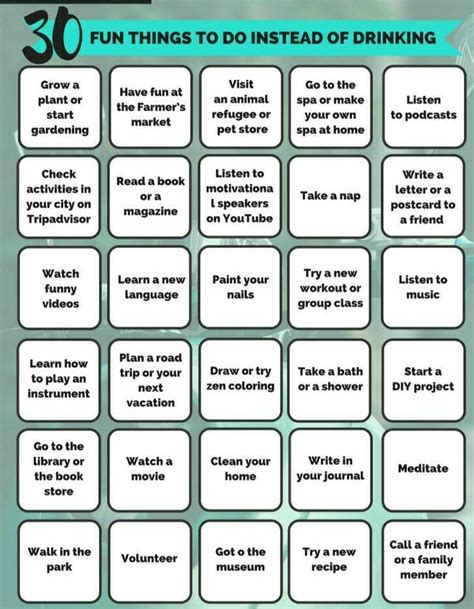 What can I do instead of getting drunk