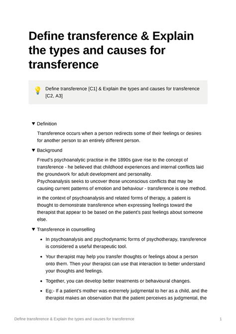 What causes transference