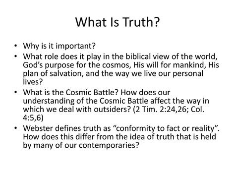 What defines the truth