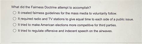 What did the Fairness Doctrine require quizlet