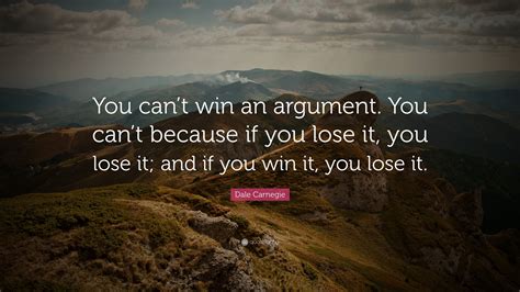 What do you do when you can t win an argument