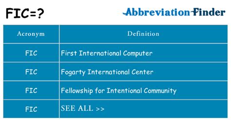 What does FIC stand for on a key