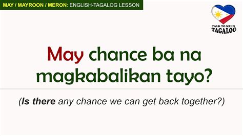 What does Meron mean in Tagalog