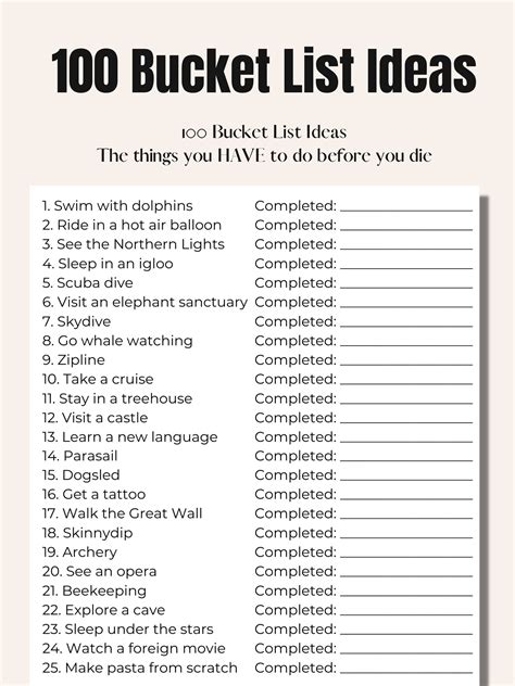 What does a bucket list contain