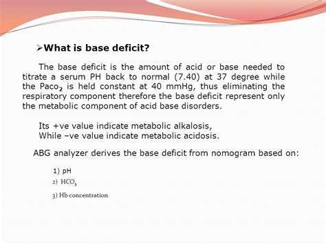 What does base deficit indicate