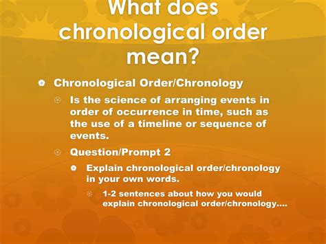 What does chronological order mean