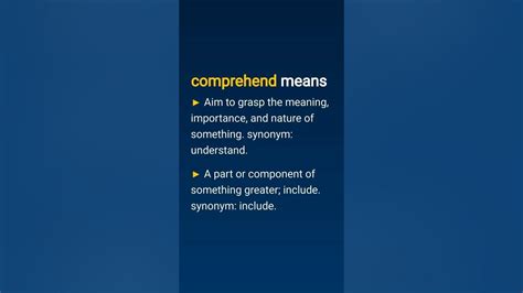 What does comprehend mean in dictionary