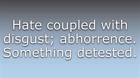 What does detestation mean