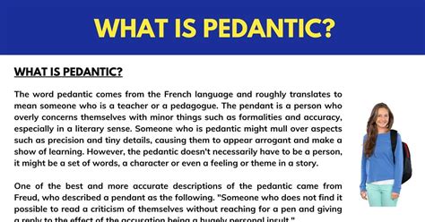What does it mean to be pedantic