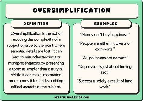 What does it mean to oversimplify something
