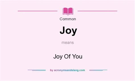 What does joy mean in slang