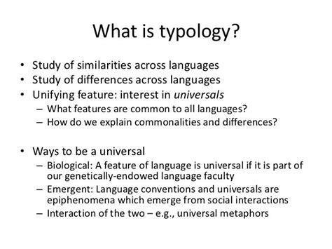 What does linguistic typology study