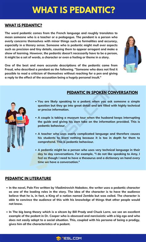 What does pedantic mean in English language