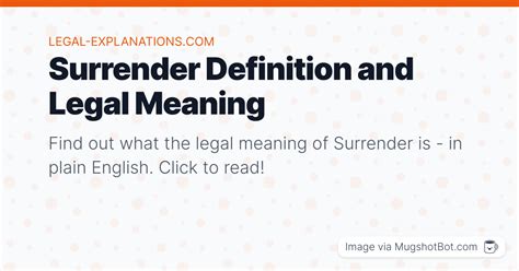 What does surrender mean in the dictionary