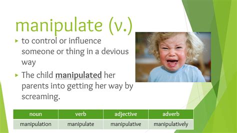 What does the word manipulate