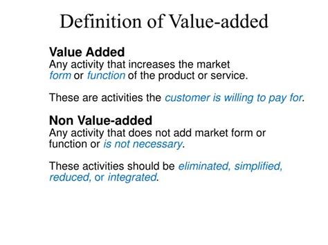What does value add mean