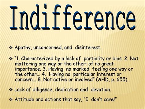What indifference mean