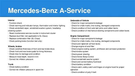 What is A and B service on a Mercedes Benz