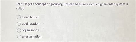 What is Piagets concept of grouping isolated behaviors into a higher order system called
