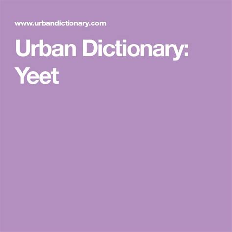 What is YEET Urban Dictionary