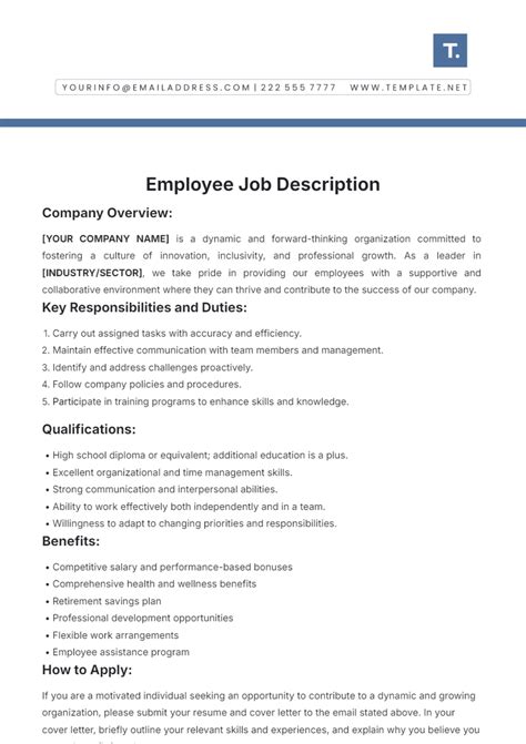 What is a Job Description Letter