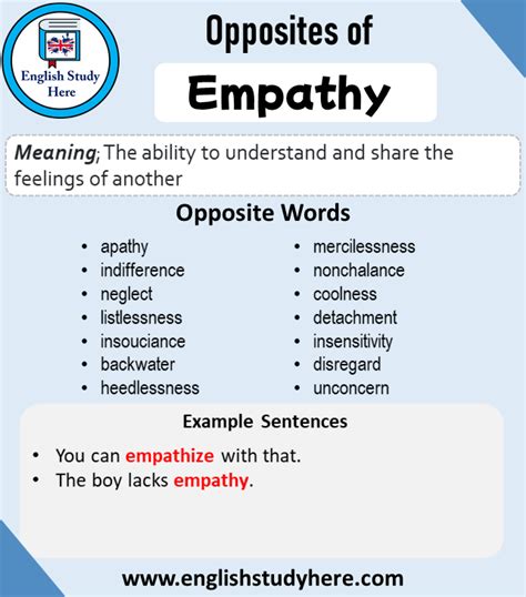 What is a antonym for empathetic