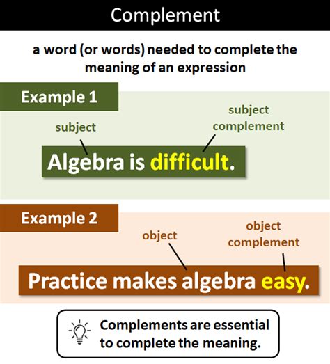 What is a complement example