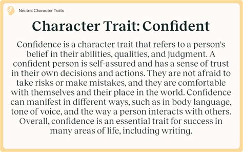 What is a confident character