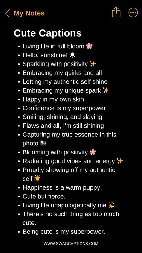 What is a cute caption