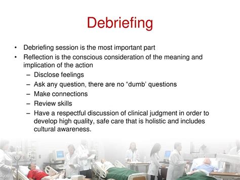 What is a debriefing session and why is it important