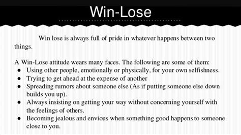 What is a lose win attitude
