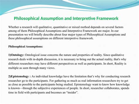 What is a philosophical framework