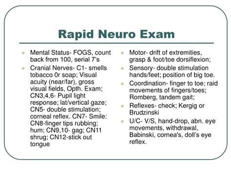 What is a rapid neurological assessment