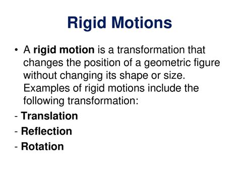What is a rigid motion