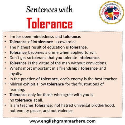 What is a sentence for tolerant