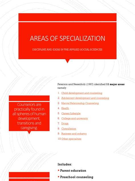 What is a specialization in counseling