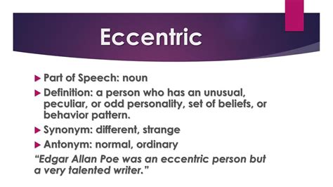 What is a synonym for eccentric