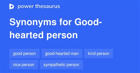 What is a synonym for good hearted
