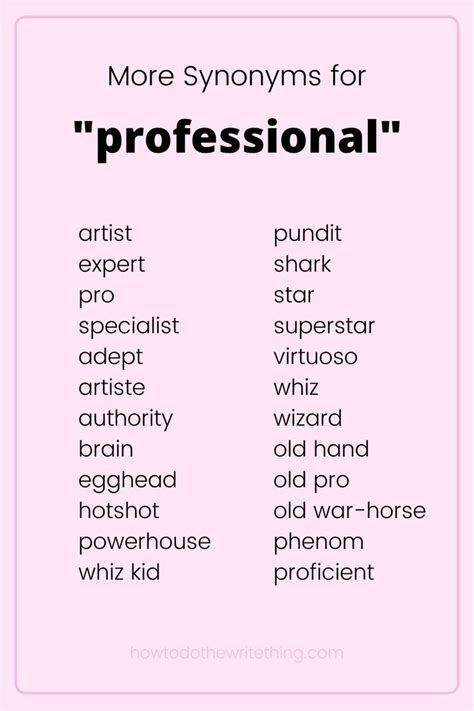 What is a synonym for professional