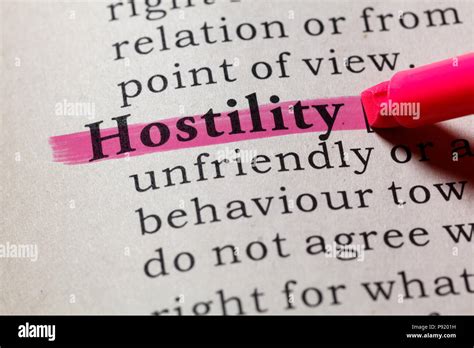 What is a word for hostility