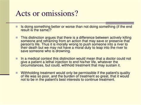 What is acts and omission doctrine