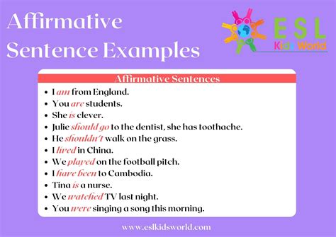 What is affirmative sentence give example